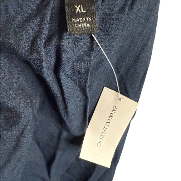 NEW BANANA REPUBLIC CREPE BALLOON-SLEEVE SHIFT NAVY BLUE DRESS SIZE XL - Picture 4 of 8